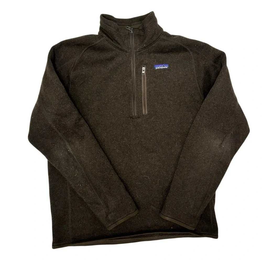 Patagonia Mens Better Sweater 1/4 Zip Fleece Jacket Logwood Brown 25523 Size M